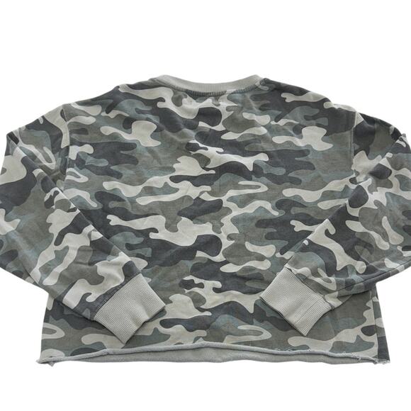 Spiritual Gangster Sweater Womens Small Mazzy Camo Sweatshirt Crewneck Raw Hem - Picture 5 of 9